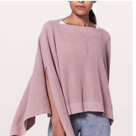 Lululemon Forward Flow Poncho Any Size Heathered Misty Pink Cashmere Blend - Picture 1 of 14
